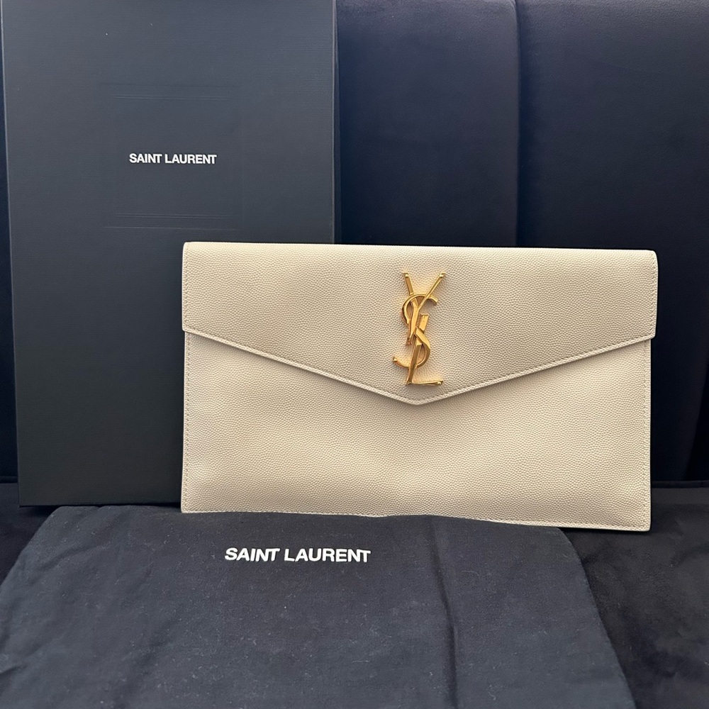 SAINT LAURENT Crème Clutch